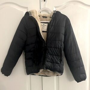 Navy Blue Abercrombie Kids Winter Sherpa Coat Size 13/14